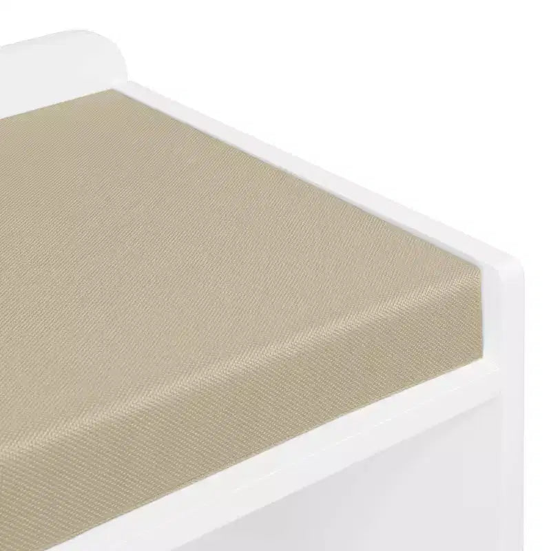 Banc de rangement pour enfants avec étagères de rangement pour jouets et siège rembourré pour coin lecture et salle de jeux, blanc