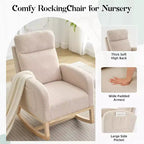 Fauteuil à bascule avec repose-pieds, fauteuils à bascule de chambre d'enfant à dossier haut, fauteuil à bascule planeur avec poche, fauteuil d'allaitement pour salon
