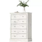 Commode de chambre de style rustique avec 5 tiroirs, 80 cm de large