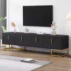 Meuble TV moderne pour téléviseurs jusqu'à 80 pouces, console multimédia avec armoires et étagères réglables
