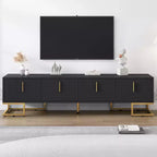 Meuble TV moderne pour téléviseurs jusqu'à 80 pouces, console multimédia avec armoires et étagères réglables