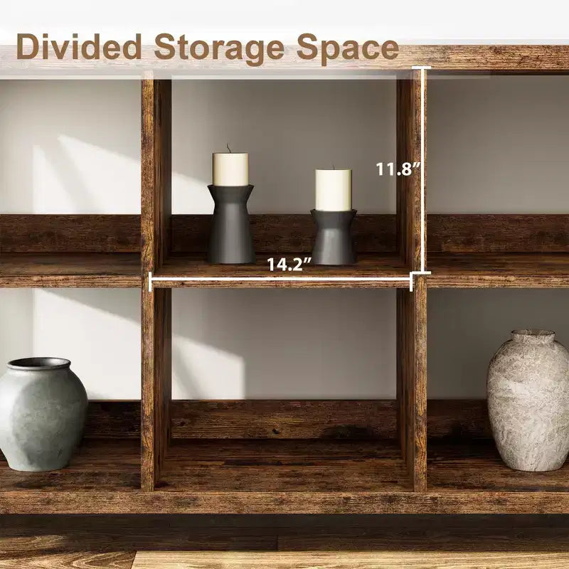 Meuble de rangement à cubes, étagère avec 8 compartiments C Table console de style rustique pour entrée, salon