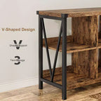 Meuble de rangement à cubes, étagère avec 8 compartiments C Table console de style rustique pour entrée, salon