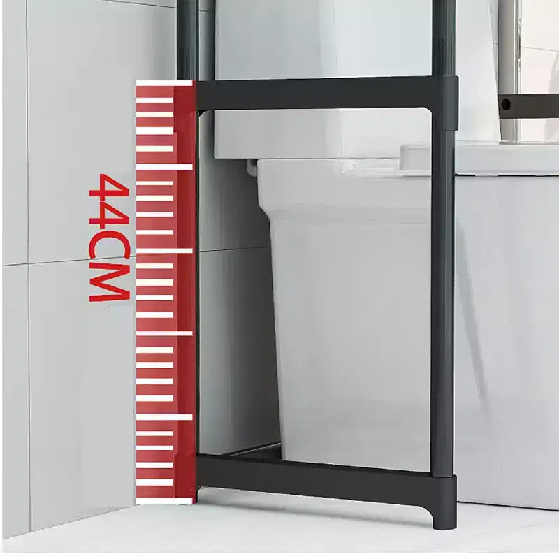 Armoire de rangement à placer au-dessus des toilettes - Étagère de salle de bain autoportante en métal à 3 niveaux, gain de place sans perçage, compatible avec la plupart des toilettes