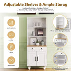 Meuble TV de style rustique pour téléviseurs jusqu'à 70 pouces, meuble de divertissement avec étagères et portes en verre trempé