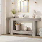 63 Console Table, 2-Tier Farmhouse Narrow Entryway Table , Sofa Table, Console Tables for Entryway