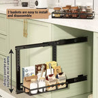 Organisateur de rangement sous évier, étagère de rangement à 2 niveaux en acier au carbone avec panier coulissant, étagère de rangement coulissante sous évier