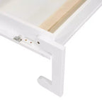 Lit escamotable Queen/Double avec placard, tiroirs et table - Lit mural pour petits espaces, blanc