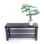 Étagère à Chaussures en Bambou avec Assise - Banc de Rangement 3 Niveaux, Organiseur Multifonctionnel de 90 cm pour Entrée, Couloir et Placard