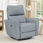 Fauteuil inclinable pivotant, fauteuil à bascule inclinable en cuir PU avec repose-pieds réglable et accoudoir incurvé, canapé inclinable moderne pour salon