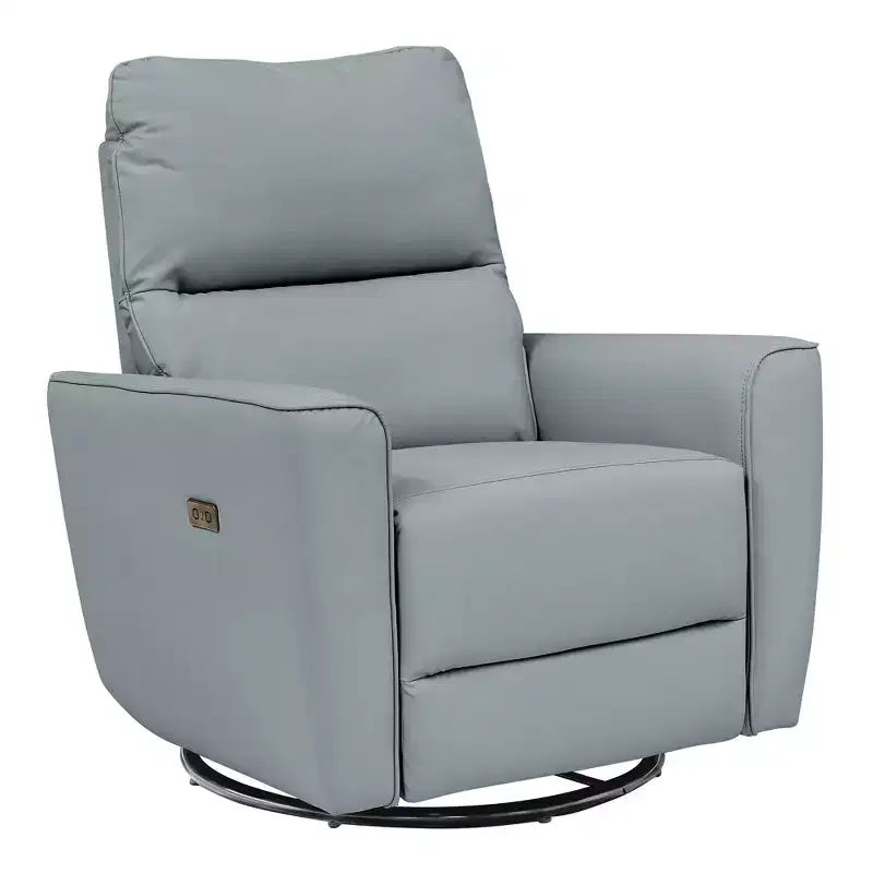 Fauteuil inclinable pivotant, fauteuil à bascule inclinable en cuir PU avec repose-pieds réglable et accoudoir incurvé, canapé inclinable moderne pour salon