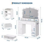 1 coiffeuse au design élégant, rangement spacieux, construction durable, assemblage facile et finition stylée
