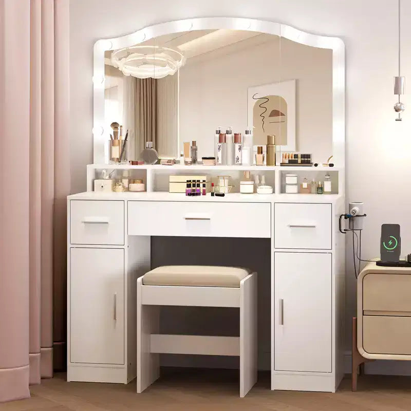 1 coiffeuse au design élégant, rangement spacieux, construction durable, assemblage facile et finition stylée