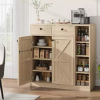 Meuble à chaussures avec portes et tiroirs, meuble à chaussures haut de 106,7 cm avec 3 étagères réglables, meuble de rangement à chaussures à 4 niveaux