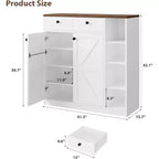 Meuble à chaussures avec portes et tiroirs, meuble à chaussures haut de 106,7 cm avec 3 étagères réglables, meuble de rangement à chaussures à 4 niveaux