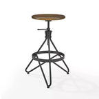 Kalen Adjustable Height Swivel Barstool Brown/Matte Black - Crosley: Steel Frame, Industrial Farmhouse Style, Footrest