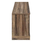 Meuble TV aspect bois recyclé pour téléviseurs jusqu'à 60 pouces avec portes coulissantes de style grange, marron, console média de style moderne-rustique