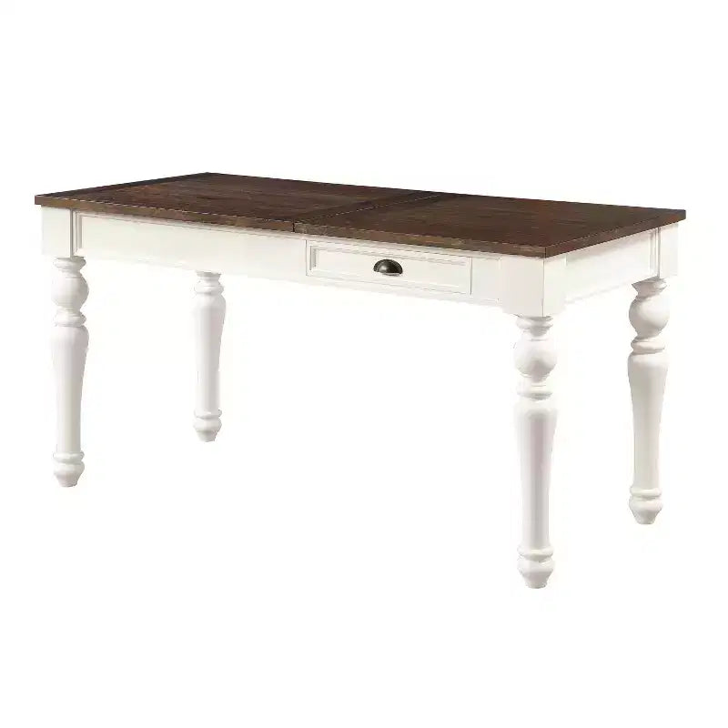 Joanna Lift Top Desk Ivory/Mocha - Steve Silver Co.: Farmhouse Style, Adjustable Height with Drawer
