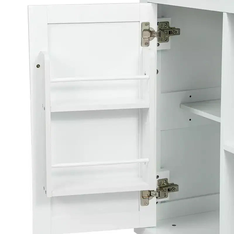 Îlot de cuisine avec plateau abattant, Desserte de cuisine à 5 roulettes, Meuble de rangement et 3 tiroirs