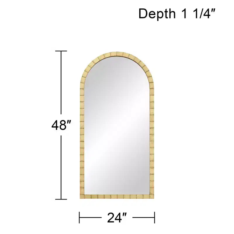 Miroir mural arqué 24 x 48 or mat