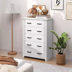 Commode de rangement à 5 tiroirs Armoire haute Meuble de rangement Chambre Couloir Gris foncé/Noyer
