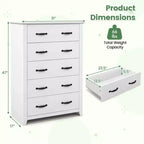 Commode de rangement à 5 tiroirs Armoire haute Meuble de rangement Chambre Couloir Gris foncé/Noyer