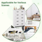 Commode de rangement à 5 tiroirs Armoire haute Meuble de rangement Chambre Couloir Gris foncé/Noyer