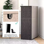 Commode de rangement à 5 tiroirs Armoire haute Meuble de rangement Chambre Couloir Gris foncé/Noyer