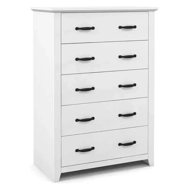 5 Drawer Chest Storage Dresser Tall Cabinet Organizer Bedroom Hallway Dark Grey/Walnut